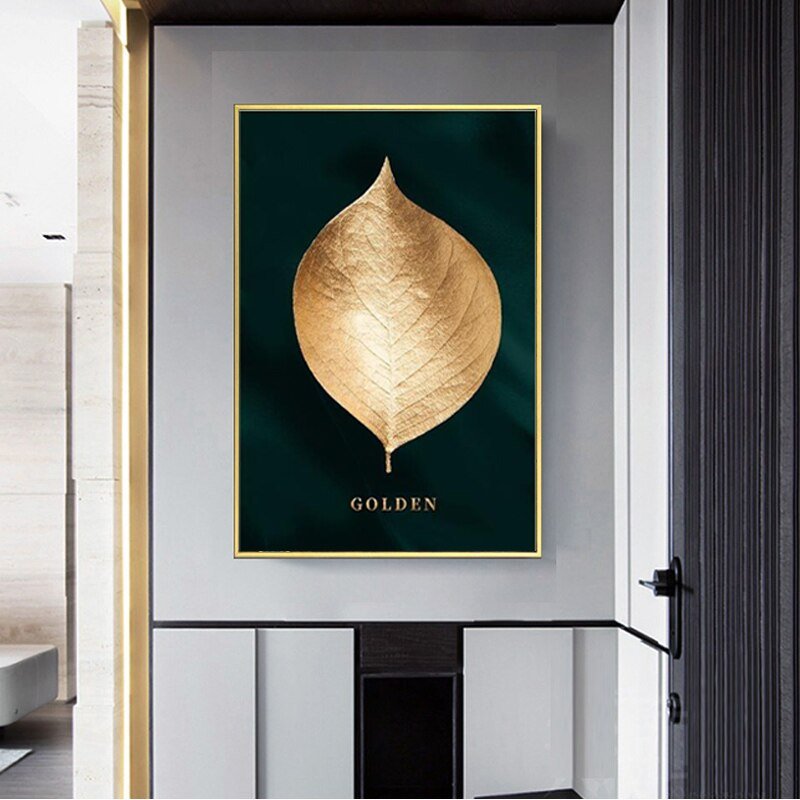 Golden Plant Canvas Poster