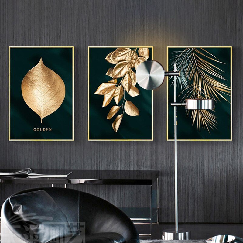 Golden Plant Canvas Poster