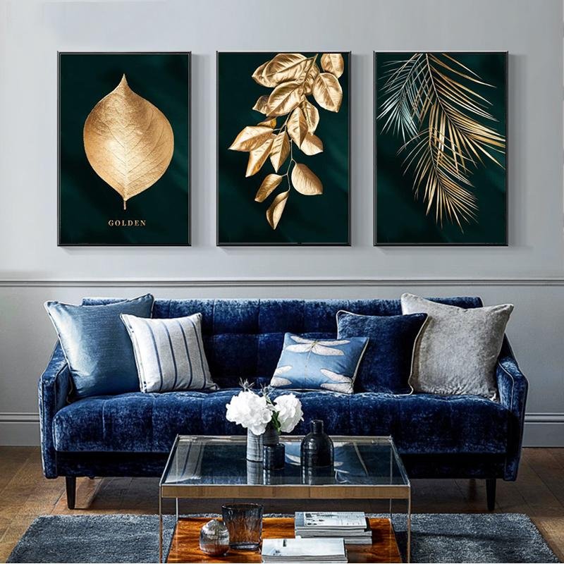 Golden Plant Canvas Poster