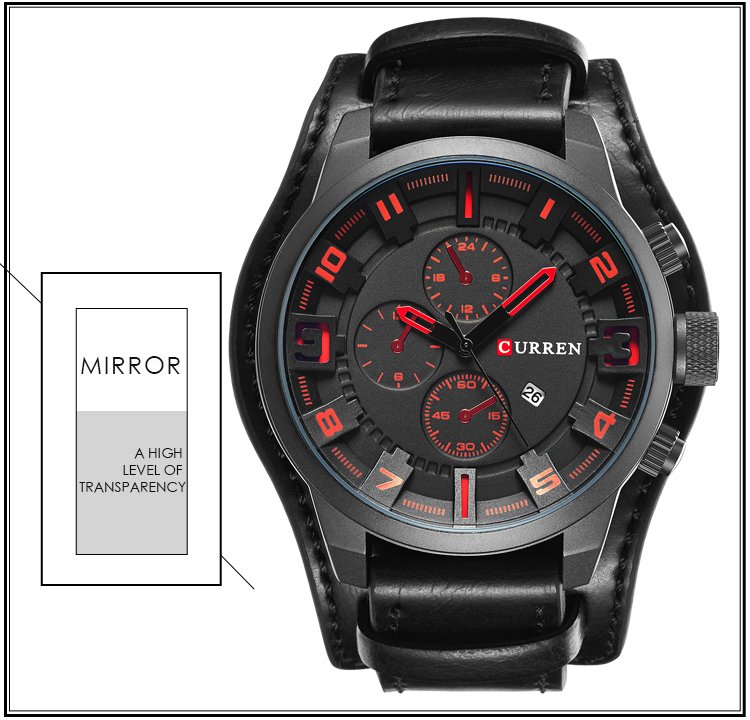 Men's Waterproof Round Sport Watch with Calendar