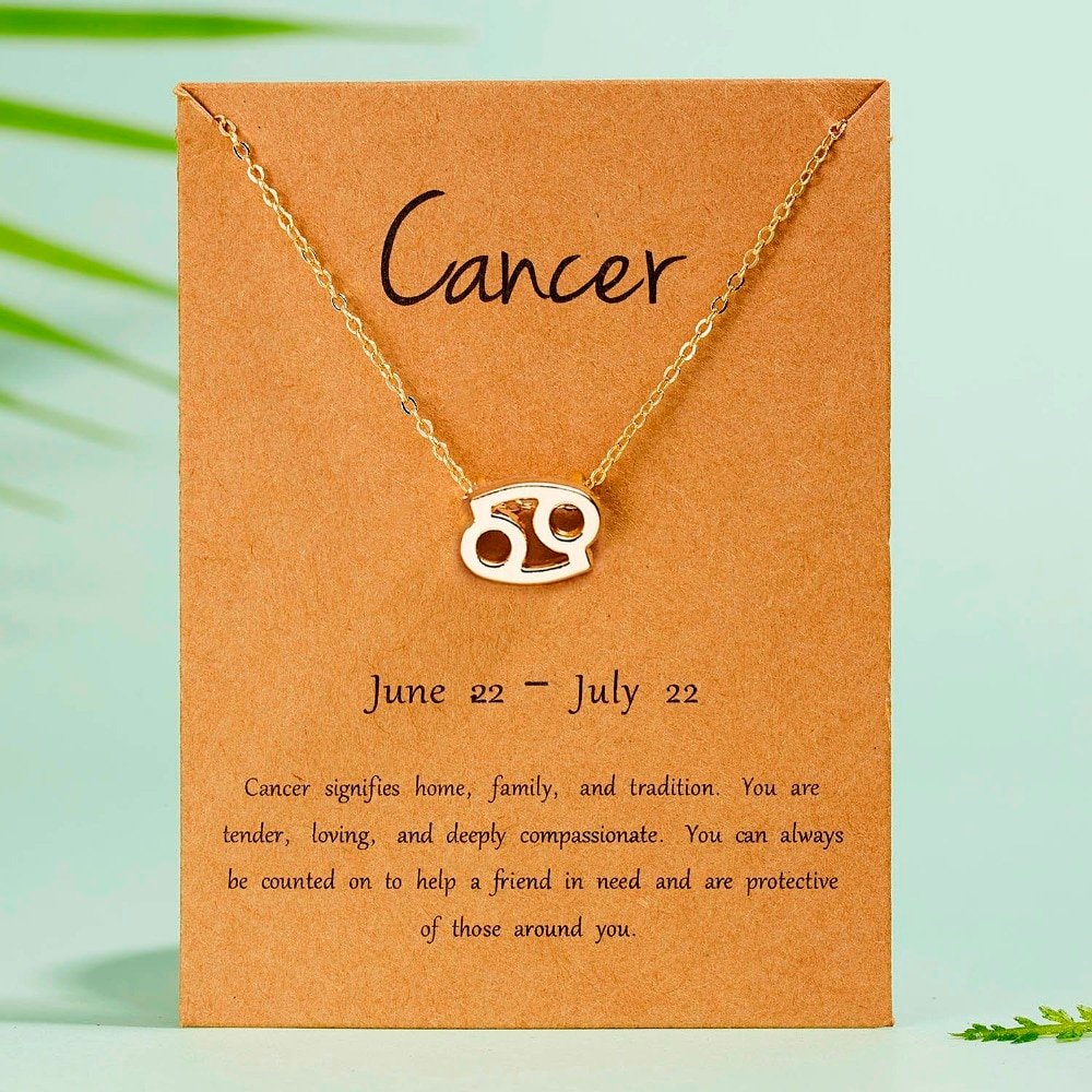 Women's Elegant Zodiac Sign Pendant Necklace