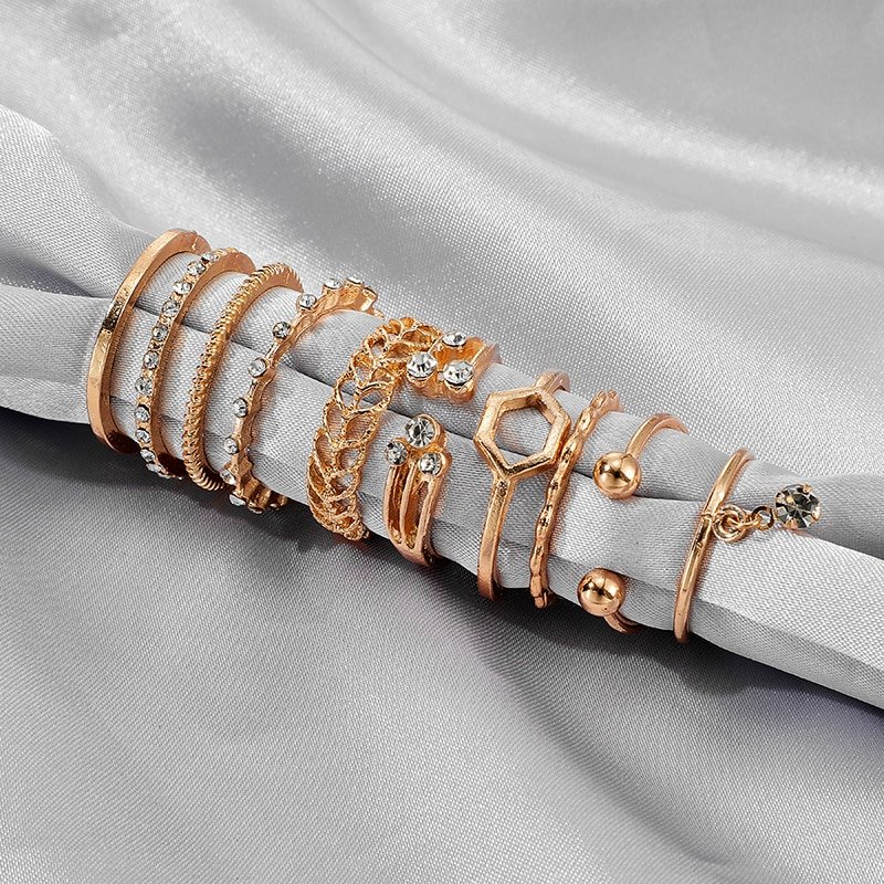 Geometric Patterned Rings Set